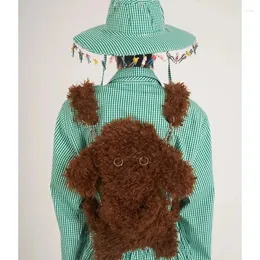 أكياس المدرسة الأصلية القهوة ألوان الكلب شكل حقيبة ظهر kawaii الخريف الشتاء الشخصي أفخم النساء كروس bag y2k مصمم لطيف