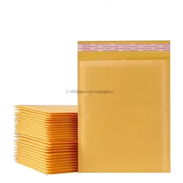 Atacado papel kraft bolha envelopes sacos mailers acolchoado navio envelope com bolhas mailing saco navios da gota amarelo