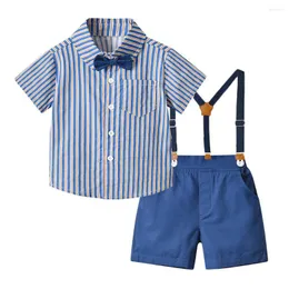 Kläderuppsättningar 1 2 3 4 5 år gamla barn kostym sommar pojke pojkar baby med korta ärmkläder set småbarn formell klänning