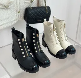 Najnowszy luksusowy projektant Chunky High Obc w krótkie buty Perły wystrój Przód Zip Designer PRAWDZIWY KOLOR KOLOR KOLOROWY KOLUNKI CODZIENNE KANOL DALICZNE BUTY