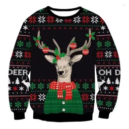 Herrtröjor män kvinnor ful jultröja rolig humping ren klimax klibbiga hoppare toppar par semester party xmas sweatshirt