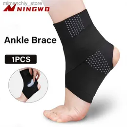 Knöchelstütze 1PCS Sport Ank Brace Fußball Ank Protector Kompression Nylon Strap Gürtel Schwarz Elastische Bandage Sport Gym Ankt Unterstützung Q231124