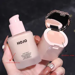 Foundation HOJO 2 in 1 Base Face Liquid Mist Foundation Cream Full Coverage Concealer Oil-Control Soft Makeup Foundation Private Label 231123