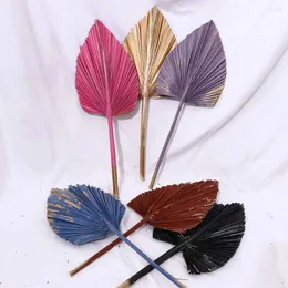 Decorative Flowers Colorful Boho Trimmed Bohemian Leaves Dried Plant Fan Leaf Palm Spears Wedding Decor Office