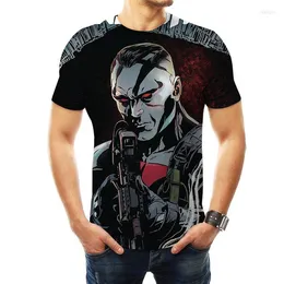 Camisetas masculinas 2023 FILME GUARDO BLOOD BLOOD BLOOD BLOURS MANGA CURTA 3D T-SHIRT T-SHIRT