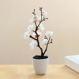 Dekoratif çiçekler güzel gerçek dokunuş küçük erik çiçeği simülasyonu bonsai yeniden kullanılabilir