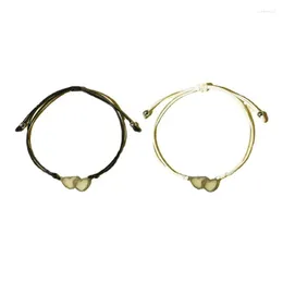 Link Bracciali 2 Pezzi Coppia Abbinamento Luminoso Cuore Promessa Bracciale San Valentino Stringa Gioielli Regolabili