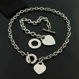 Pendant Necklaces 3 Colors Heart Necklace Bracelet Birthday Christmas Gift Love NecklaceBracelet Set Wedding Statement Jewelry Heart Pendant Necklaces Bangle Se