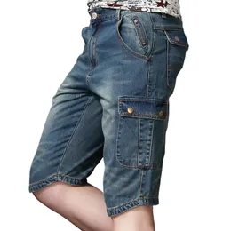 Мужские шорты летняя мода мужские джинсовые шорты грузовые шорты застежки -молния.