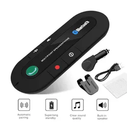 Nuovo telefono vivavoce per auto 4.1 + EDR Kit vivavoce per auto compatibile senza fili Bluetooth Lettore musicale MP3 Ricevitore audio di alimentazione USB Clip per visiera