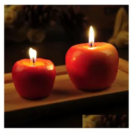 Candles S/M/L Red Apple Candle With Box Fruit Shape Scented Lamp Birthday Wedding Gift Christmas Party Home Decoration Wholesale Dro Dhq6S