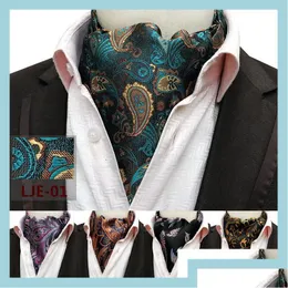 Groom więzi Cummerbunds Groom Ties Cummerbunds Men Wedding Formal Cravat Fashion Retro Paisley British Style Gentleman Silk Scalves N DH29z