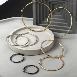 Hoop Earrings 3pairs 2mm Hoops For Women Polished Black Silver Color Gold Womens Earring Gift Diameter 20/40/60mm LGEM26