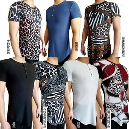 Bühnenkleidung Latin Dance Shirts Männer Kurzarm Modedruck Tanzoberteil Männlich Salsa Rumba Tango Cha Kleidung Praxis Dancewear DNV11872