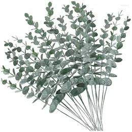 Flores decorativas AT14 80pcs Artificial eucalyptus hastes folhas