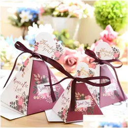 Geschenkpapier, Geschenkpapier, Triangar-Pyramide, Pralinenschachtel, Papier, Schokolade, Verpackung für Babyparty, Hochzeit, Gastgeschenke, Geschenke, Gäste, Partyzubehör, Dr. Dhrve