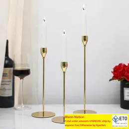 Gold Brass Metal Candle Holders Simple Golden Wedding Decoration Bar Party Living Room Decor Home Decor Candlestick ZZ
