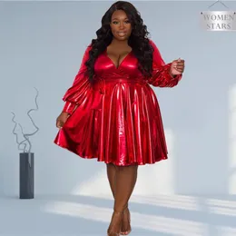 Robes grande taille Vêtements pour femmes Vêtements grande taille Robes de soirée pour femmes Élégantes à manches longues Lâche Mini Robes En gros Drop 231123