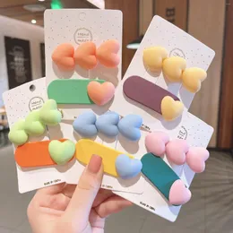 Hair Accessories Sweet Love Heart Star Clips For Girls Cute Candy Color Children Side Bangs Hairpins Kids Baby Headdress