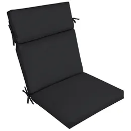 Almofada de cadeira externa de retângulo preto de 44 x 21, 1 peça