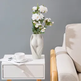 Vases Nordic INS Human Body Heart Feather Shape Modern Simple Durable Art Plant Pots Home Living Room Desktop Office Decor 230425