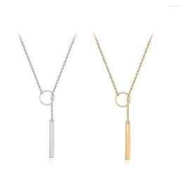Pendant Necklaces HONGYE On Sale Promotion Simple Rings And Alloy Stick For Women Gifts Maxi Collier Femme Bijoux Charm Jewelry