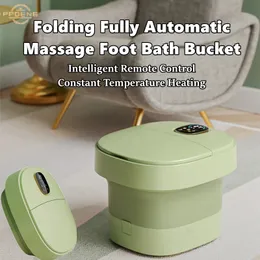 Buckets Foldable Fully Automatic Foot Massager With Bubble Infrared Heating Washing Feet Electric Household FootBath SPA Massage Machine 231124