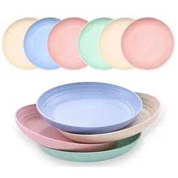 Dishes Plates 4Pcs Dinner Wheat Straw Set Eco Friendly Full Tableware Of Kitchen Accessories Dinnerware 231124