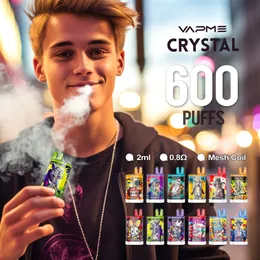 Randm Bang Elfworld Vapme Crystal 600 puffs engångsvapspenna E -cigarett 0/2/3/5% NIC uppladdningsbart batterimesh -spole 2 ml Förfylld podbar