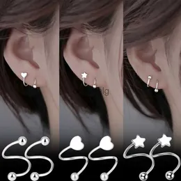 Stadnina 2/6PCS Star Spiral Akdyna skręcone usta Język Kolejne biżuteria Koreańska Y2K Studs Modna Bankiety Kobiet Dziewczyna Biżuteria Prezenty YQ231125