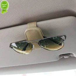 Hängande skyddande praktiska bilglashållare Strong magnet solglasögon klipp pu läder sol visir spara universal