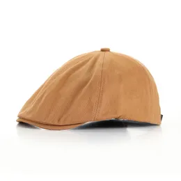 Spring Summer Solid Color Beret Hat Peaked Cap for Men Women Adjustable Casual Berets Flat Hat Retro England Hat Newsboy Caps