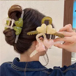 12,5 CM Frau Extra Große Gelee Doppelte Herz Haarspangen Haarspangen Mädchen Mode Acryl Haarspangen Waschen Gesicht Headwear Haarnadeln