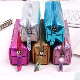 Pencil Bags Wholesale Kids Case Cute School Pvc Pen Cases Stationery Gift Bag Box Drop Delivery Office Business Industrial Supplies Dhje1