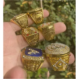 Cluster Rings 6Pcs World Series Baseball Team Champions Championship Ring With Wooden Display Box Souvenir Men Fan Gift 2021 2023 Whol Dhvo6