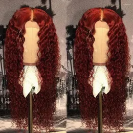 Burgundy Synthetic For Black Women Long Wave Lace Front Wine Red Frontal Hair Heat Fiber Daily Use