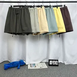 Diseñador Corto Moda Ropa casual Pantalones cortos de playa FOGs Doble hilo Essen Etiqueta de moda estadounidense Letra de silicona tridimensional Pantalones cortos sueltos Casual