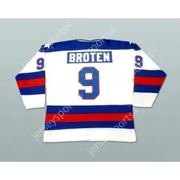 Custom WHITE NEAL BROTEN 1980 MIRACLE ON ICE TEAM USA 9 HOCKEY JERSEY NEW Top Stitched S-M-L-XL-XXL-3XL-4XL-5XL-6XL