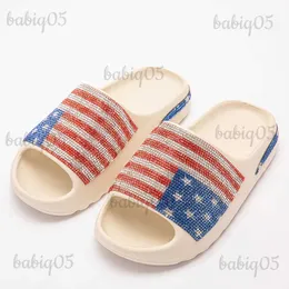 Slippers Summer Women Slippers Luxury Crystal Chunky Clogs Quick Dry Slides Outdoor Street Beac Indoor Bathroom Slides 36-45 T231125