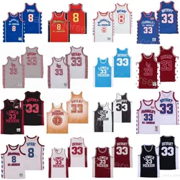 Moive Lower Merion BRYANT College Jerseys Basketball Mcdonalds All American Pure Cotton Nero Rosso Bianco Grigio Team Mens cucito per gli appassionati di sport Pullover HipHop