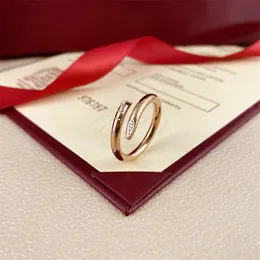 Женское кольцо в форме гвоздя с одной круглой головкой и хвостом, украшенное бриллиантами, роскошные ювелирные изделия, модные кольца унисекс, розовое золото, подарок на День святого Валентина без коробки