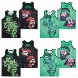 Cheech and Chong Broccoli City Jerseys Basketball Movie 1980 스포츠 팬을위한 레트로 고등학교 대학 통기성 스티치 스티치 팀 풀오버 힙합 남자