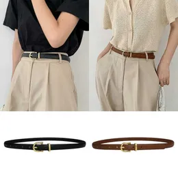 Belts Ikat pinggang tipis sederhana وضع كوريا Sabuk Kulit Wanita gesper pin aloi sabuk jeans korset desainer kualitas tinggi untuk wanita w0424