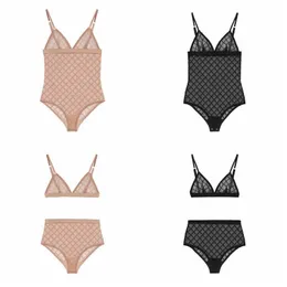 Unterwäsche Buchstaben Tüll Dessous Body Spitze bestickt Damen Unterwäsche Bustiers Vintage BH Slips Set dünne atmungsaktive Bodys Sexy S