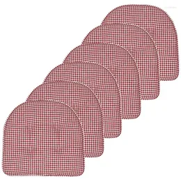 Pillow Houndstooth U-Shaped 16 x 17 Memory Foam Chair Pad Red 6 Pack