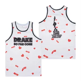 فيلم Drake حتى الآن فيلم Jersey Basketball Retro Breatable Pullover High School Team Team White Embroidery Vintage College College لجامعة الرياضة