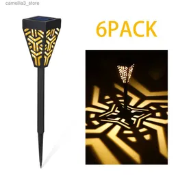 Lampy trawnikowe 6pcs zasilane słoneczną światła ogrodowe LEDS LAMP LAMPE CZUJNIK DEKURATYWNY LIGERA Outdorek iP44 Wodoodporny na ogrodowy podwórko Patio Q231125