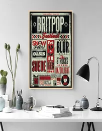 Typografia Art Britpop Music Festival Painting Classic Canvas Obrazy Vintage Plakaty ścienne Naklejki Dekorowanie domu Prezent6583003