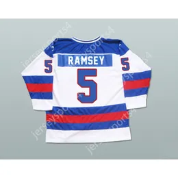 Anpassad Mike Ramsey 1980 Miracle on Ice Team USA 5 Hockey Jersey New Stitched S-M-L-XL-XXL-3XL-4XL-5XL-6XL