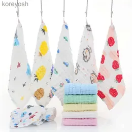 Bibs Burp Cloths 5pcs/lot Muslin 6 layers Cotton Soft Baby Towels Baby Face Towel Handkerchief Bathing Feeding Face Washcloth Wipe burp clothL231126
